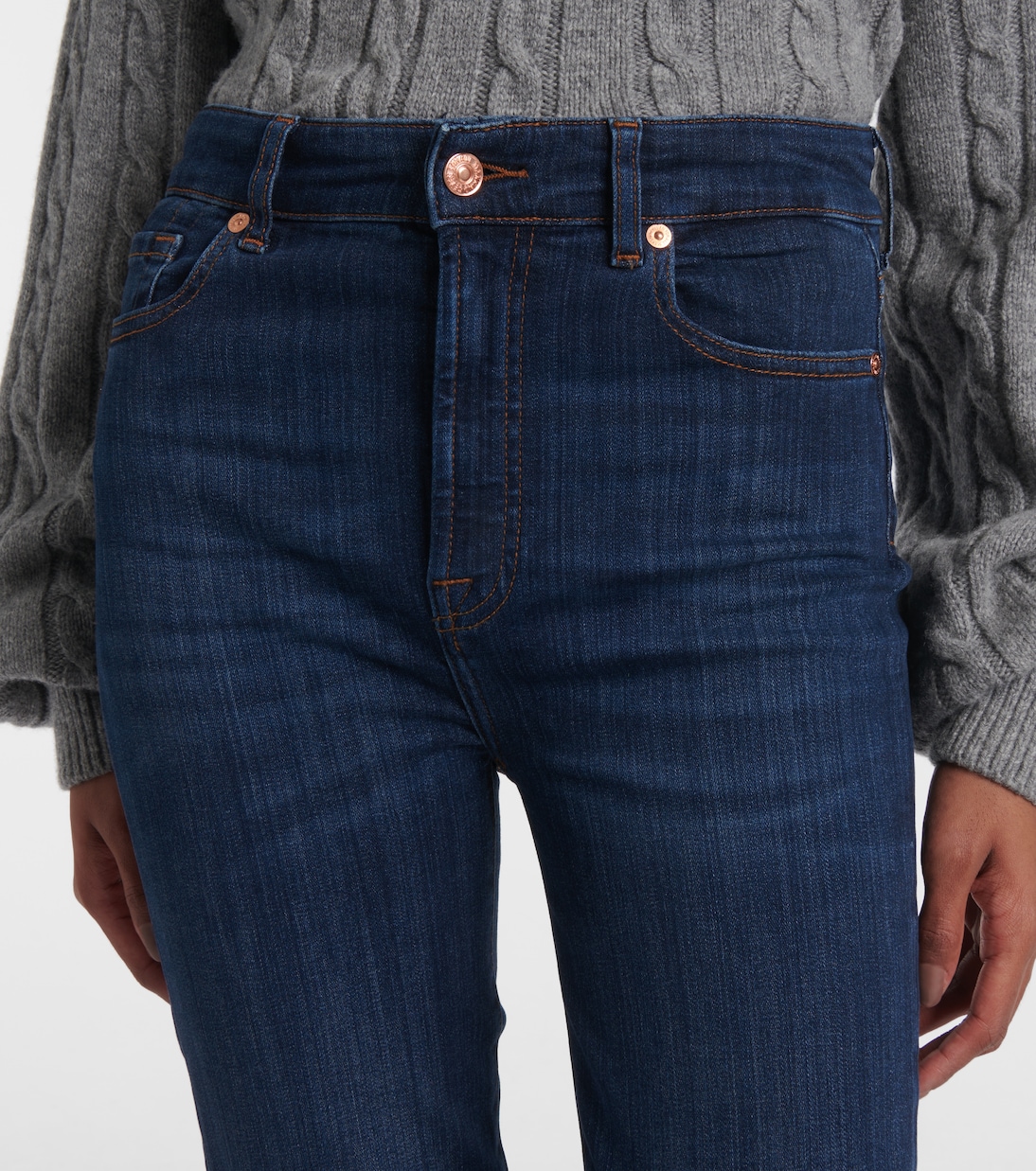 Jeans skinny Aubrey de tiro alto cropped | 7 For All Mankind