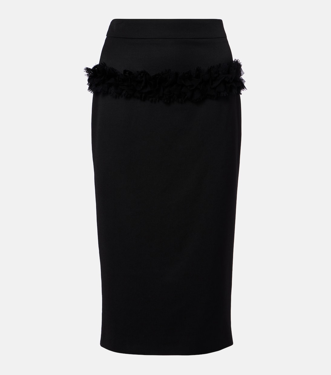 Falda tubo de lana con encaje | McQueen