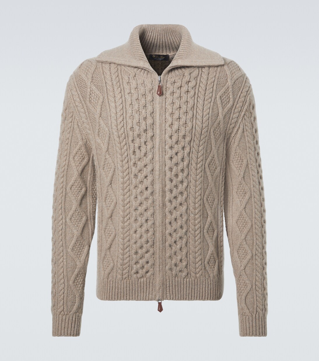 Aran cashmere zip-up sweater | Loro Piana