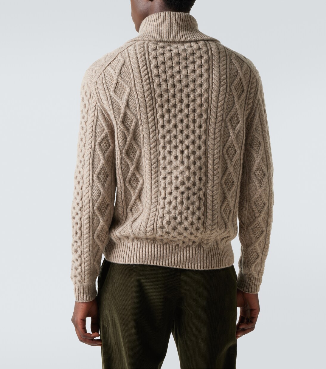 Aran cashmere zip-up sweater | Loro Piana