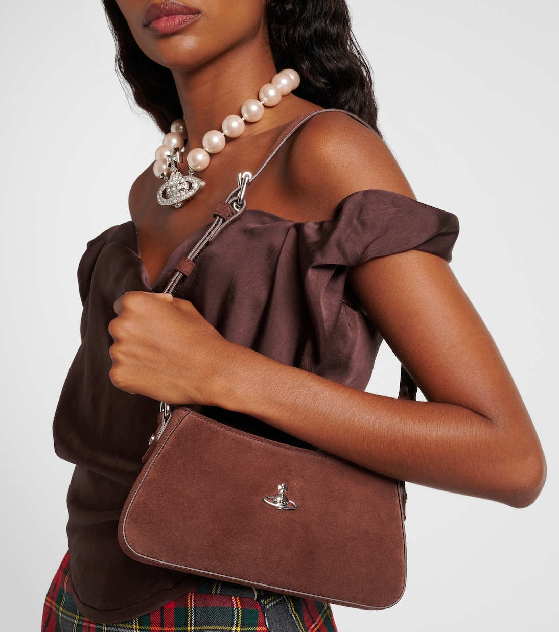 Tasha Mini suede shoulder bag | Vivienne Westwood