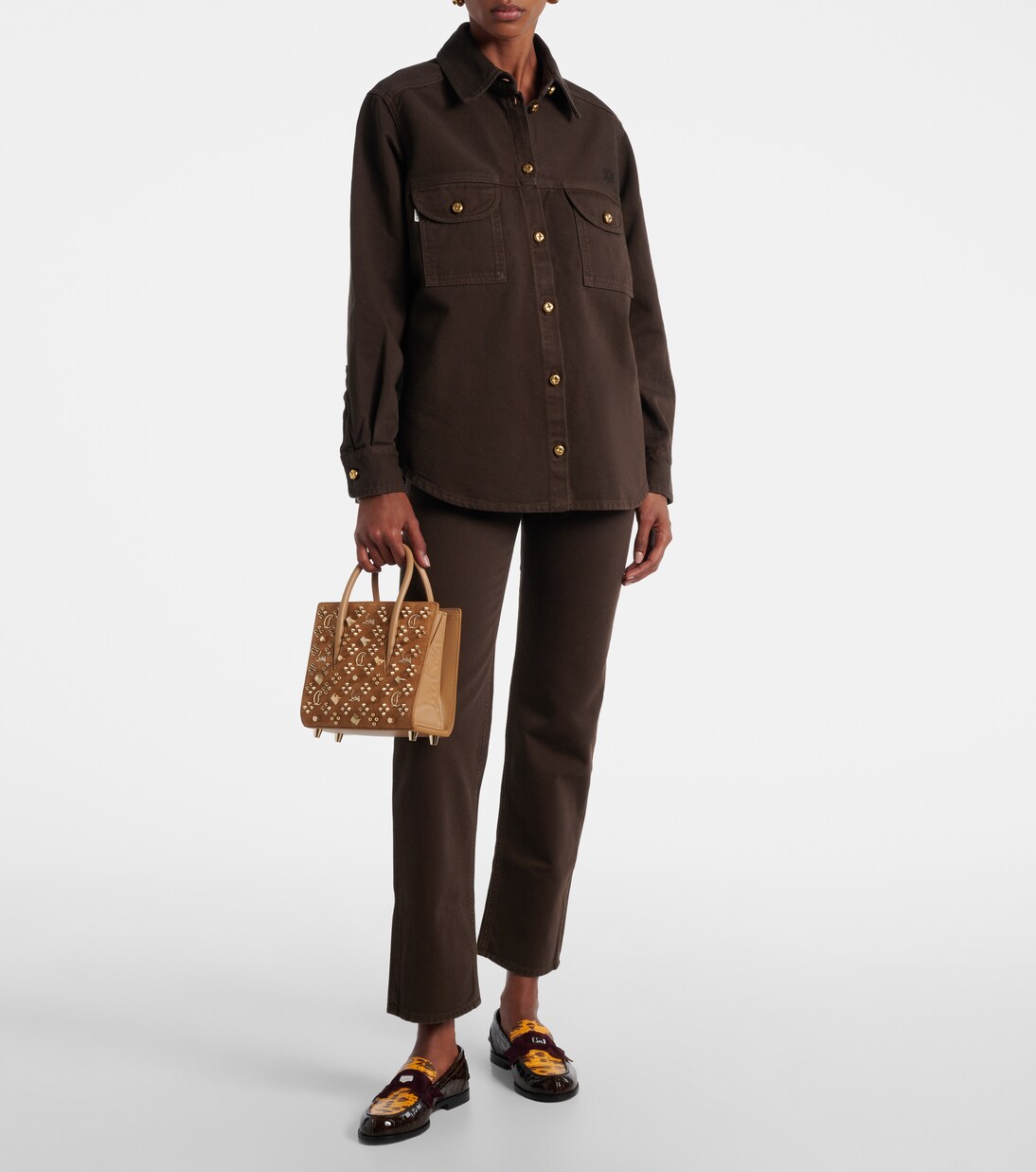 Borsa Paloma in suede con borchie | Christian Louboutin