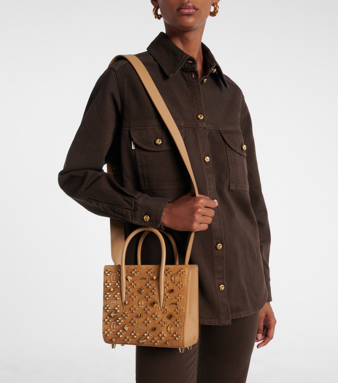 Borsa Paloma in suede con borchie | Christian Louboutin