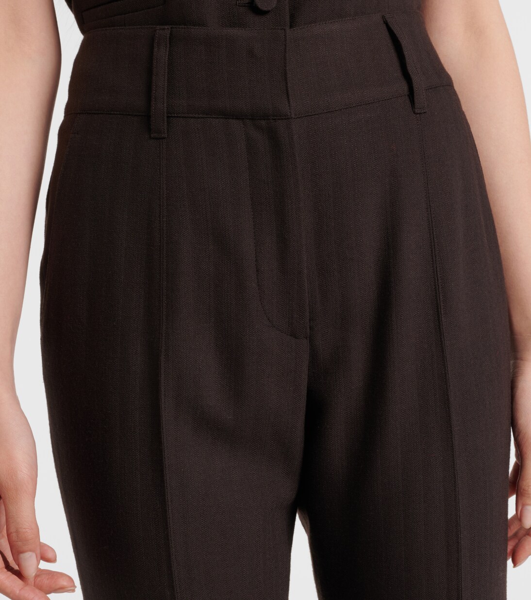 Pantaloni flared Rhein in lana a vita alta | Gabriela Hearst