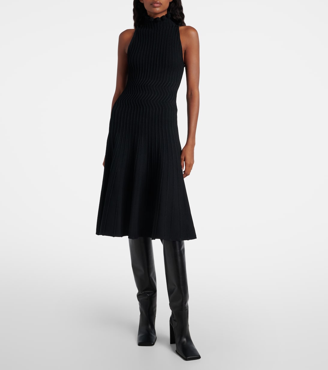 90 leather over-the-knee boots | Alaïa