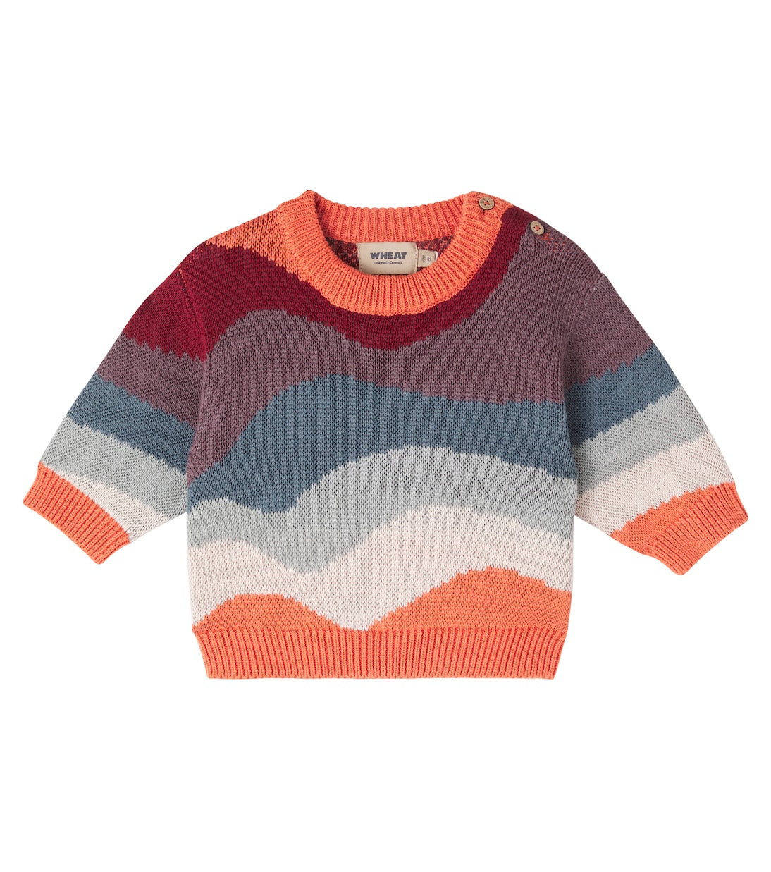 Baby Pullover Knud aus Baumwoll-Jacquard | Wheat