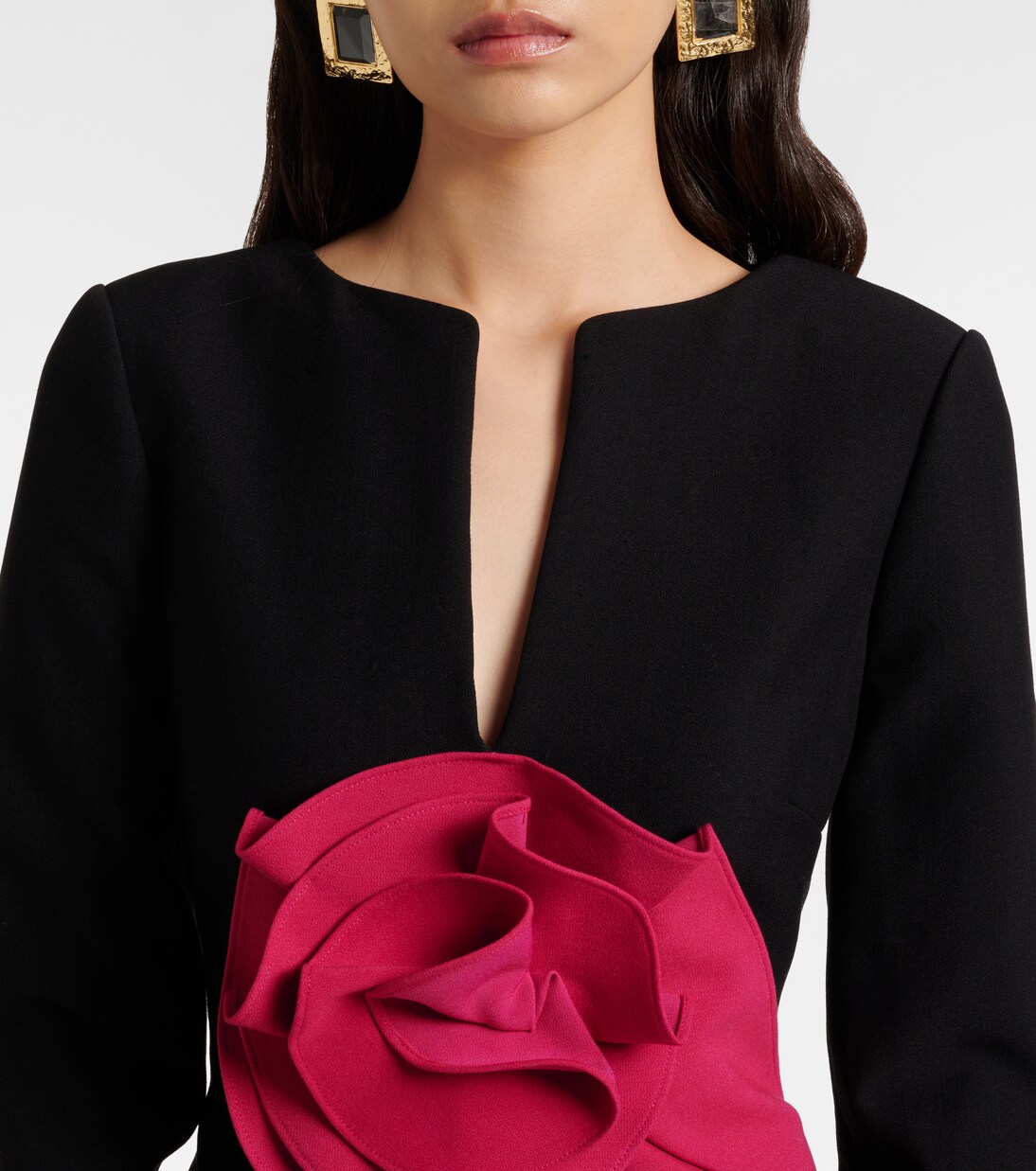 Robe longue en crêpe à fleur | Roland Mouret