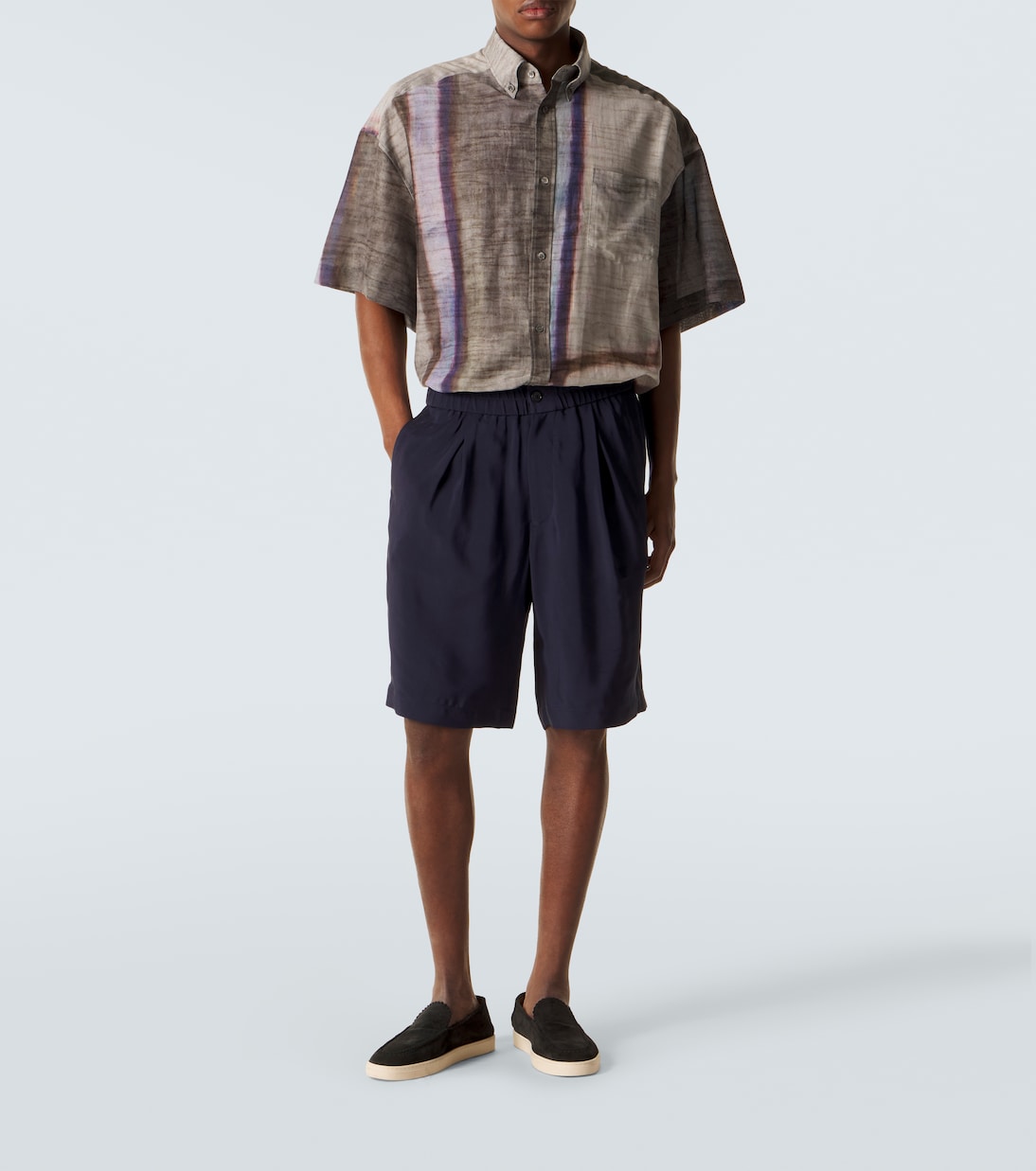 Chemise imprimée en coton et soie | Giorgio Armani