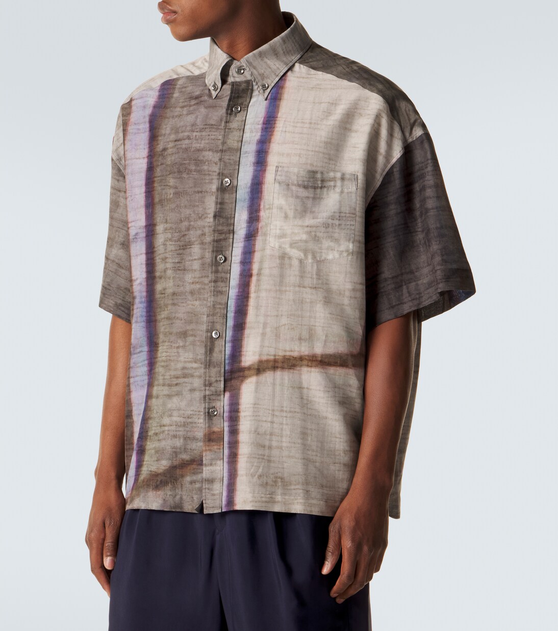 Chemise imprimée en coton et soie | Giorgio Armani