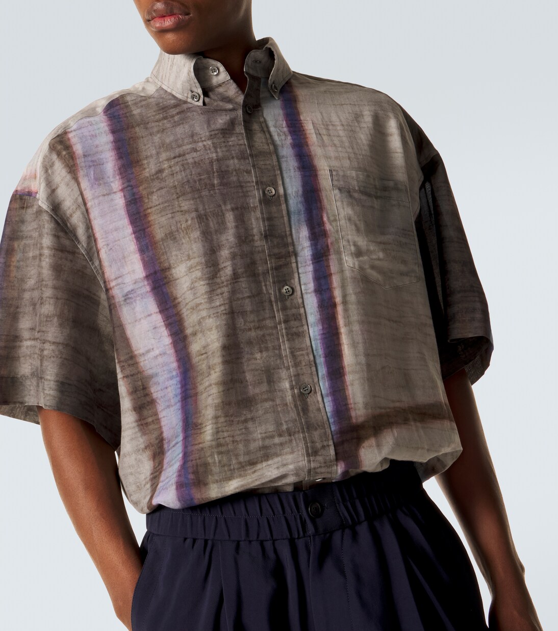 Chemise imprimée en coton et soie | Giorgio Armani