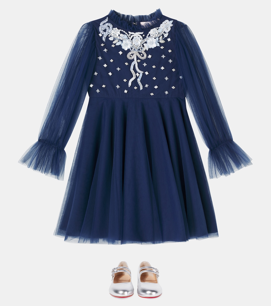 Verziertes Kleid Rosy Ribbons aus Tüll | Tutu Du Monde