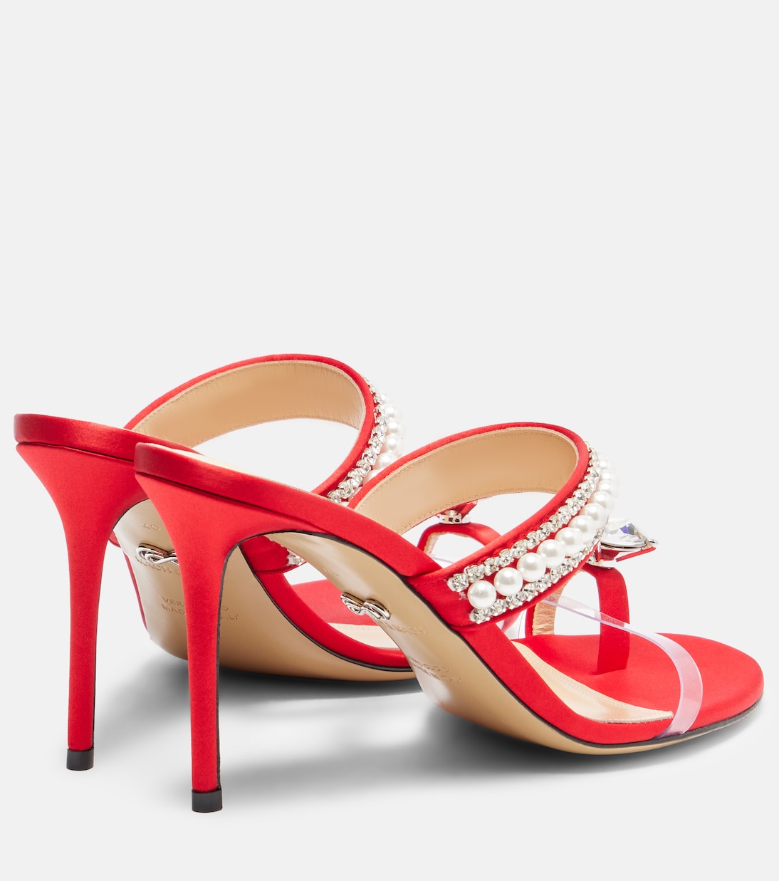 Diamond Of Elizabeth embellished satin mules | Mach & Mach