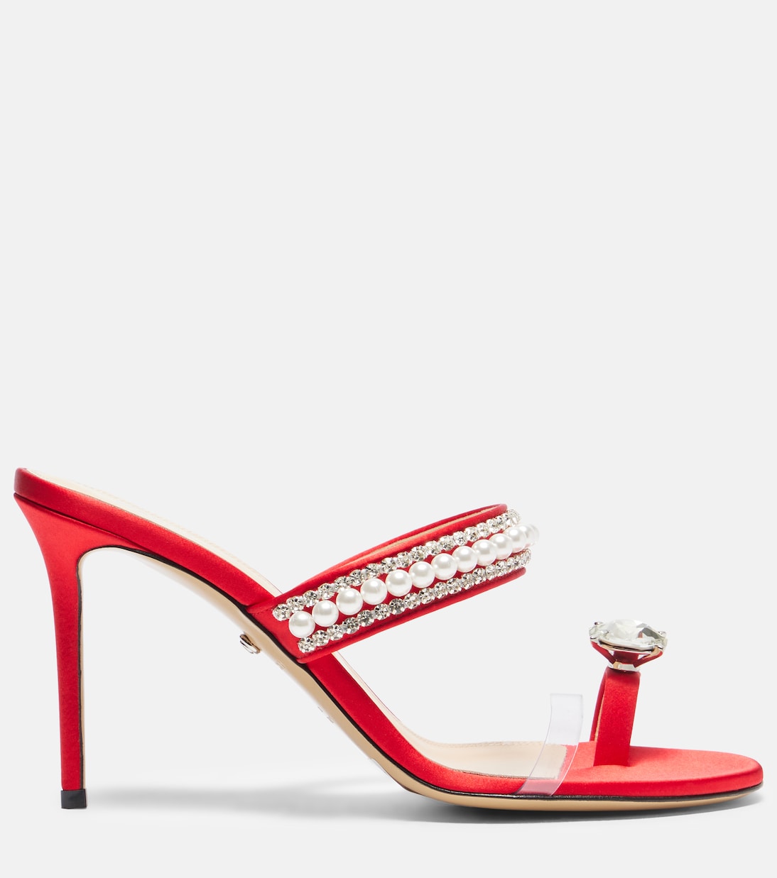 Diamond Of Elizabeth embellished satin mules | Mach & Mach