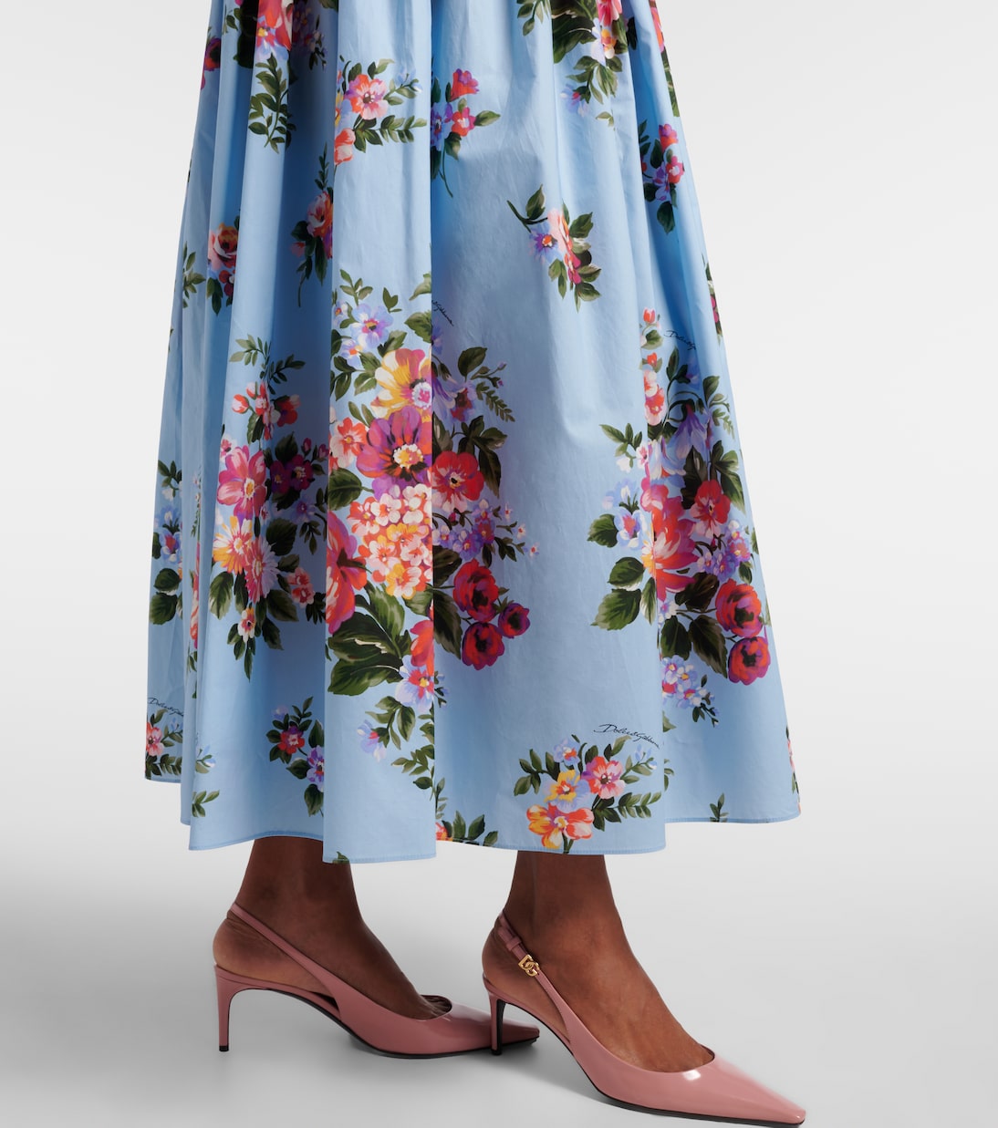 Vestido bustier de algodón floral | Dolce&Gabbana