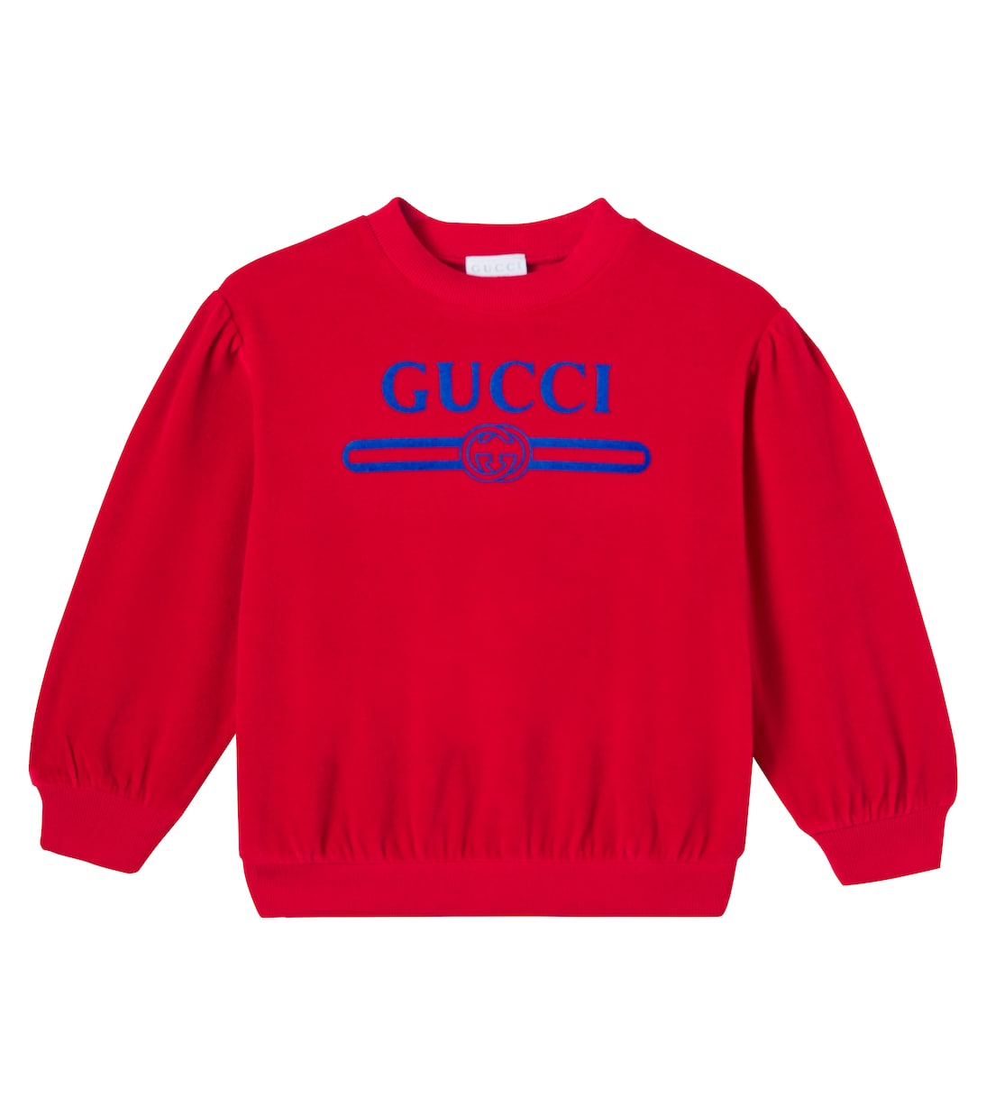 Logo cotton-blend velvet sweatshirt | Gucci Kids