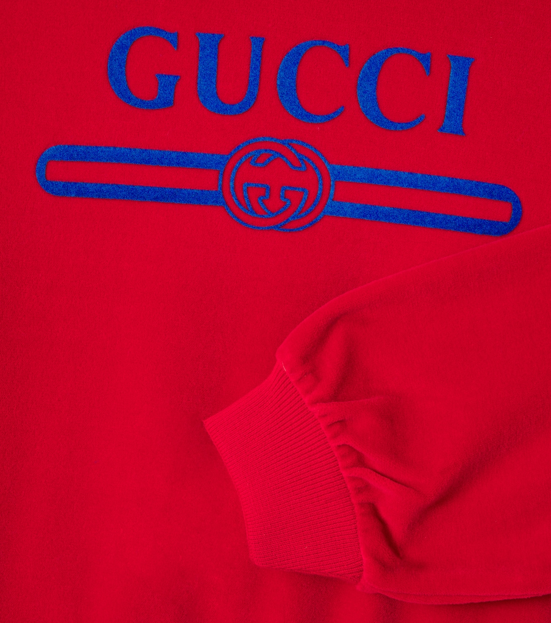 Logo cotton-blend velvet sweatshirt | Gucci Kids
