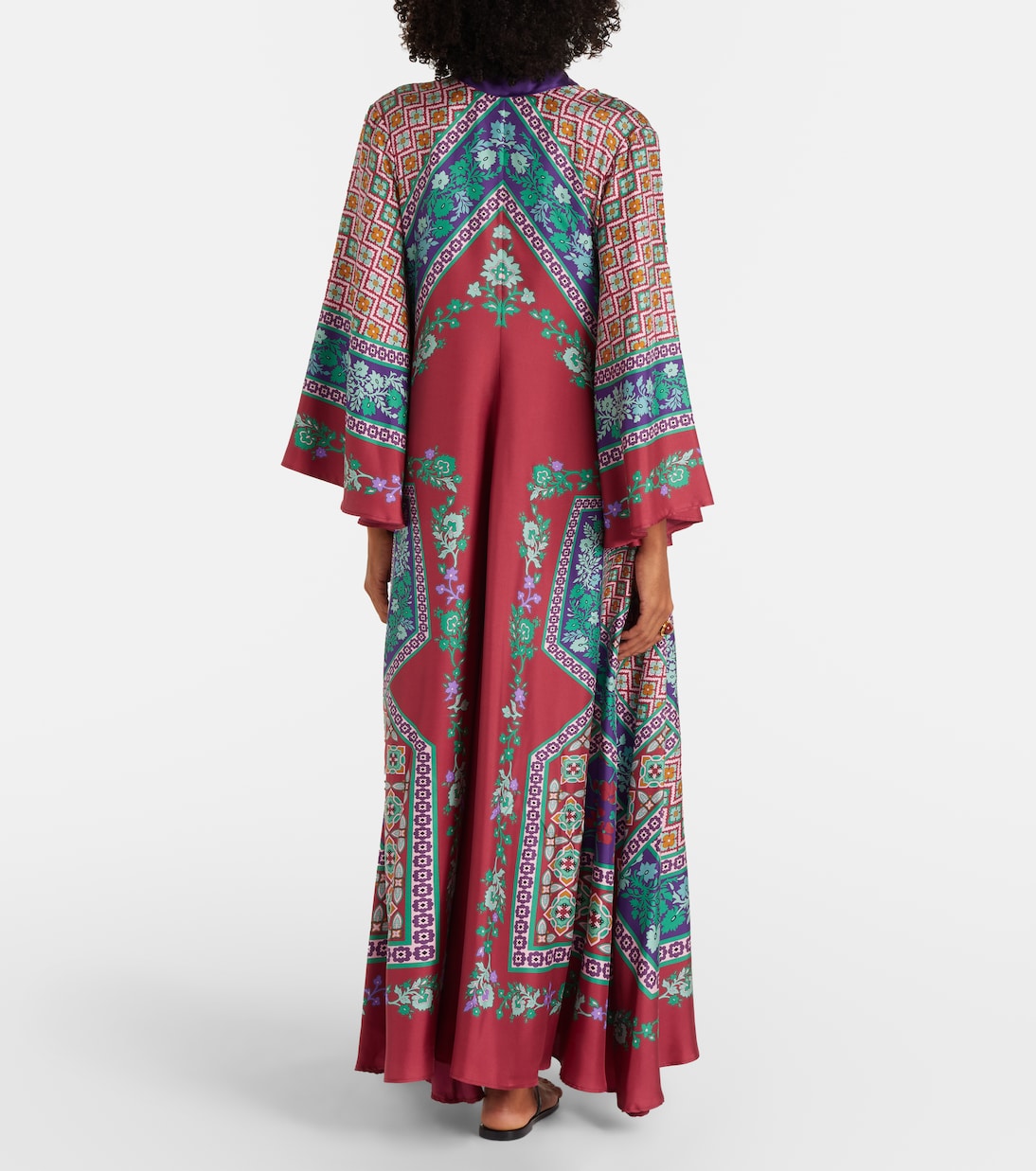 Vestido largo Magnifico de seda estampado | La DoubleJ