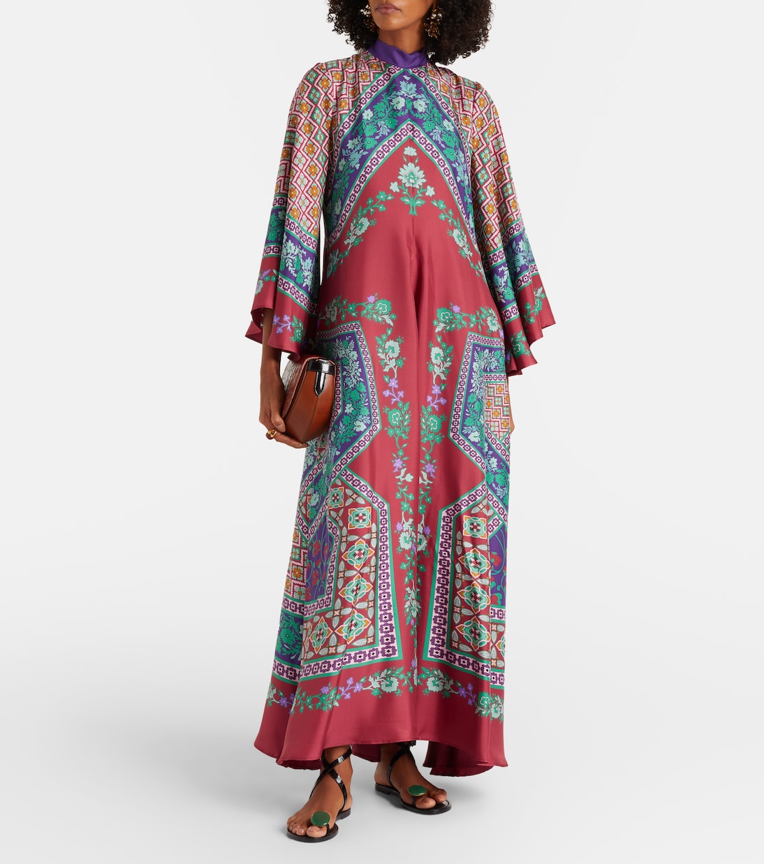 Vestido largo Magnifico de seda estampado | La DoubleJ