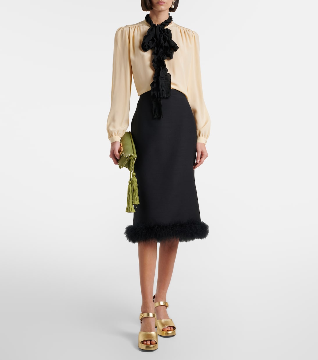 Plateausandalen VLogo aus Metallic-Leder | Valentino Garavani