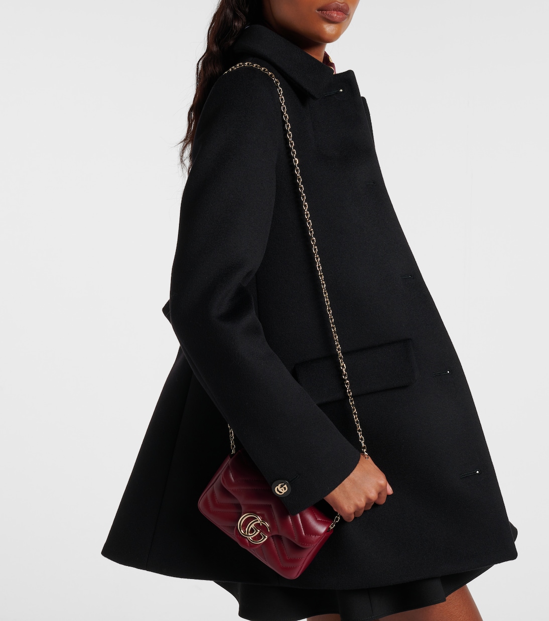 GG Marmont Mini leather shoulder bag | Gucci