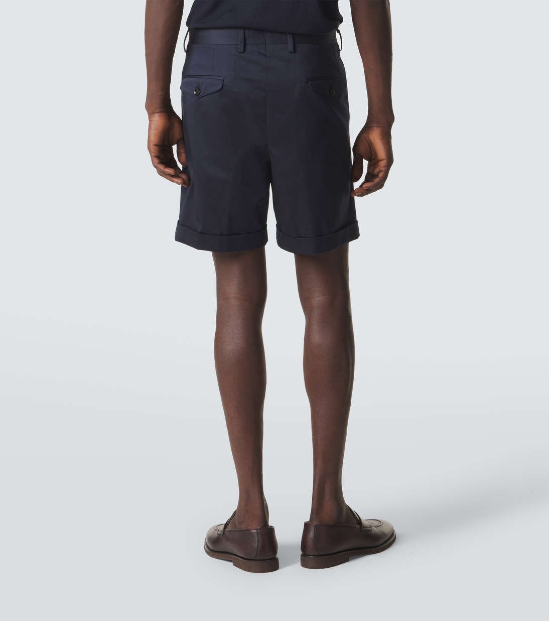 棉质混纺褶裥百慕大短裤 | Lardini