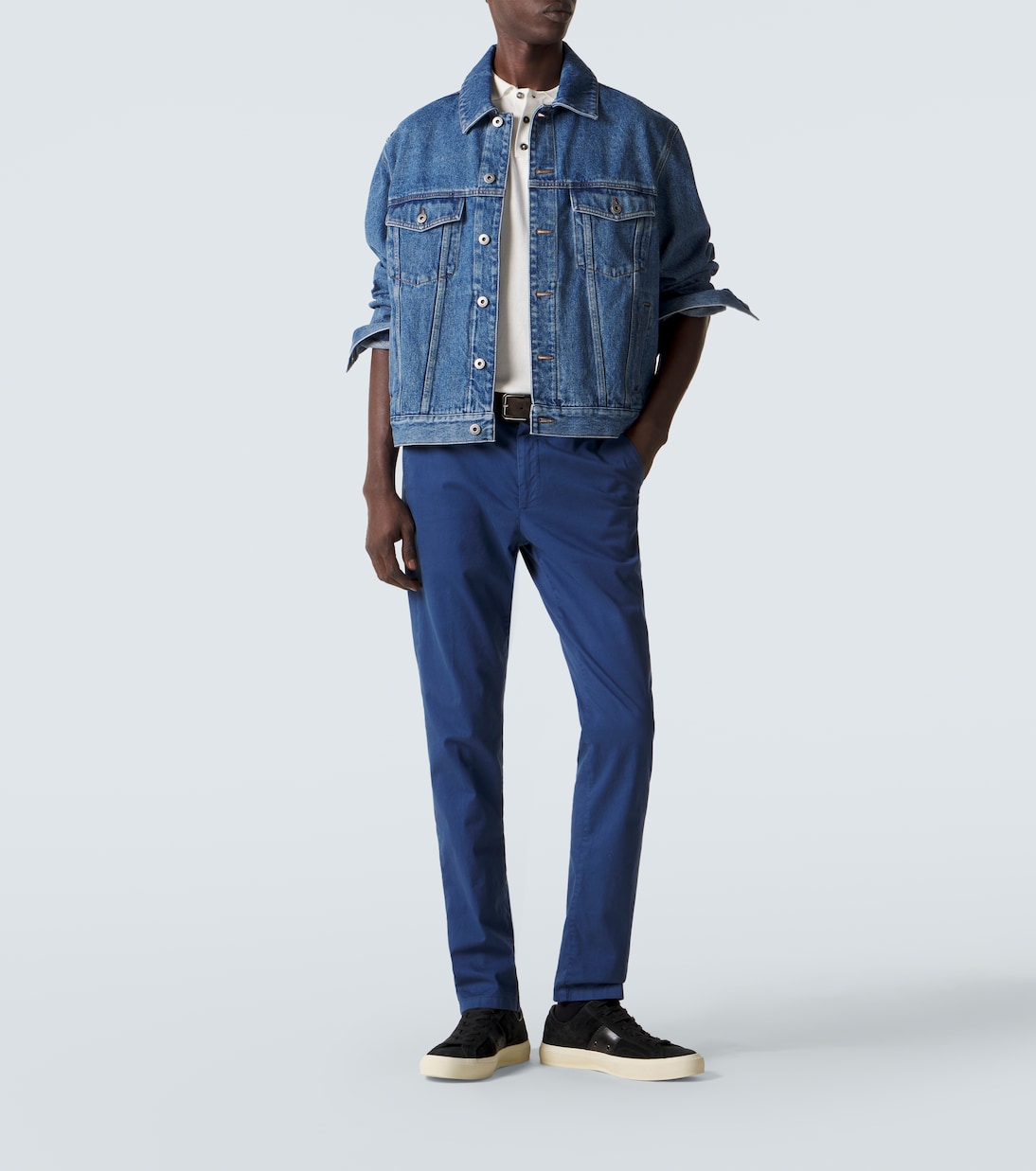 Cotton straight chinos | Canali