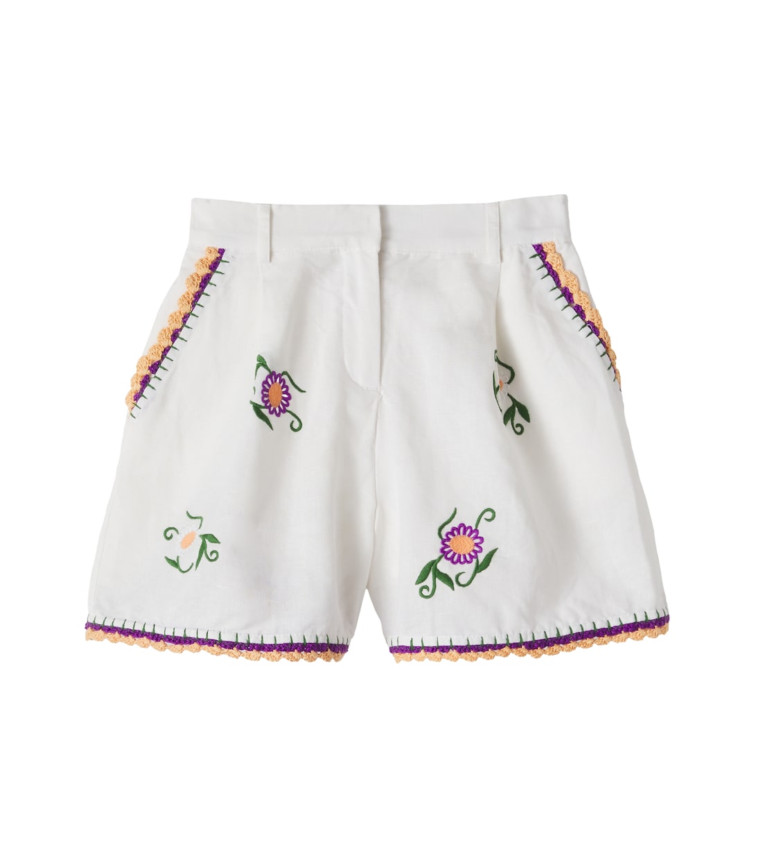 Embroidered linen and cotton shorts | Stella McCartney Kids