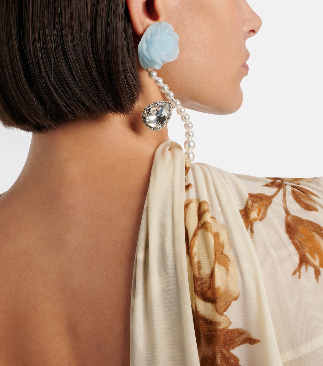Rose embellished drop earrings | Magda Butrym