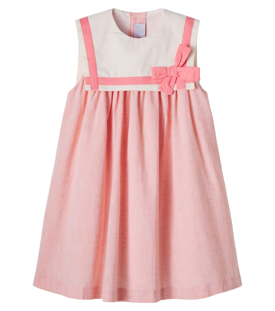 Gathered cotton and linen dress | Pepa London