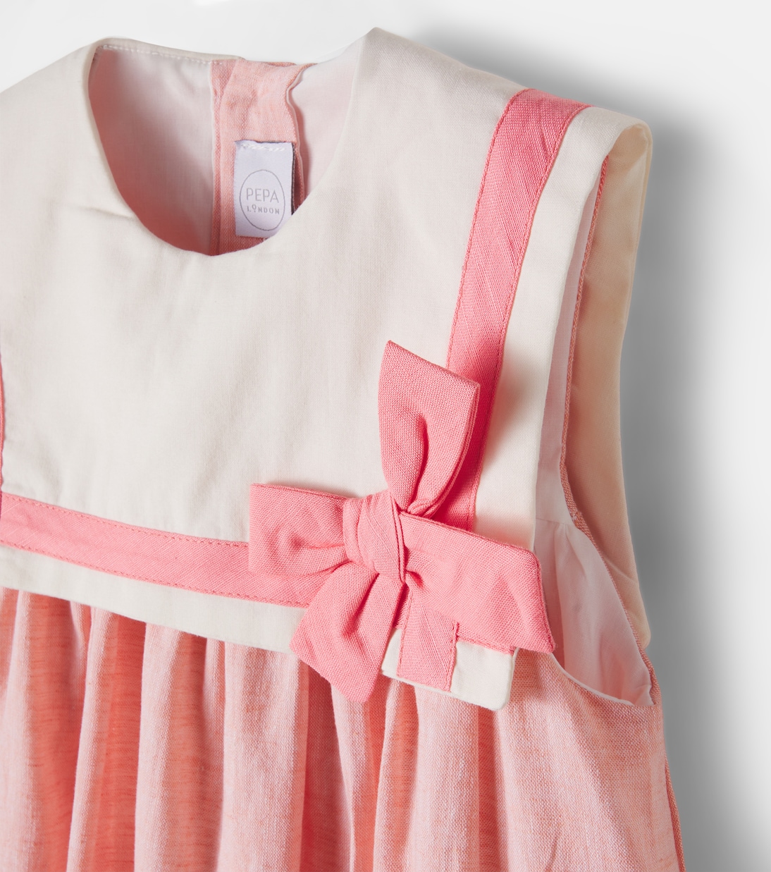 Gathered cotton and linen dress | Pepa London