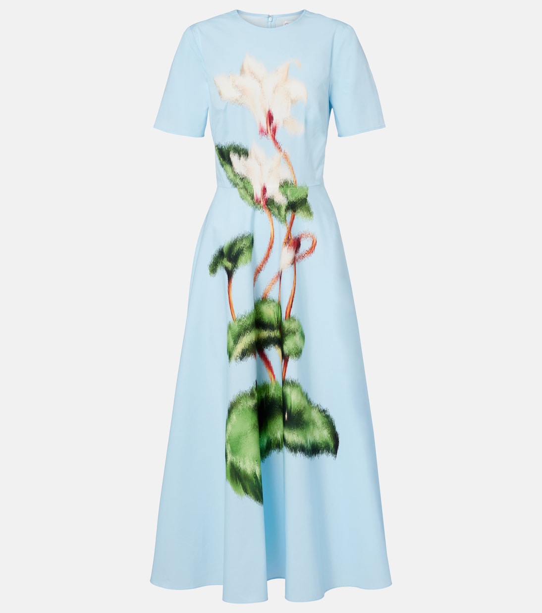 Robe midi imprimée en coton mélangé | Oscar de la Renta