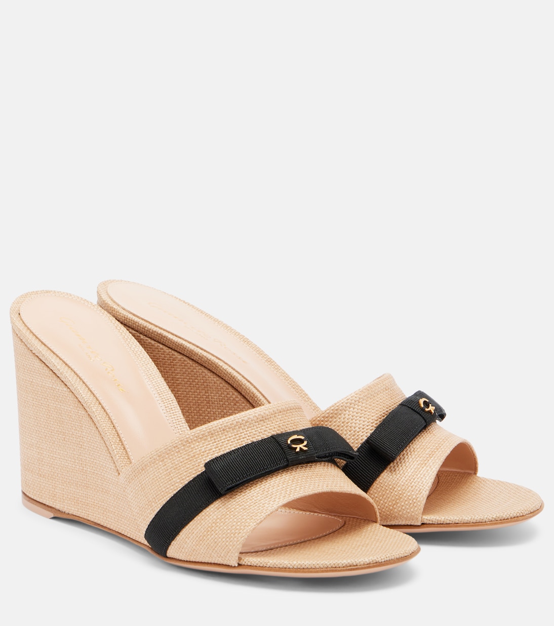 Haiti raffia wedge mules | Gianvito Rossi