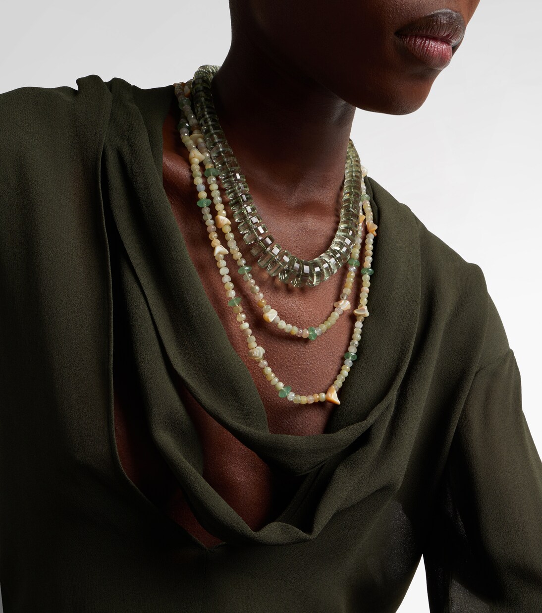 Beaded necklace with gemstones | Ileana Makri