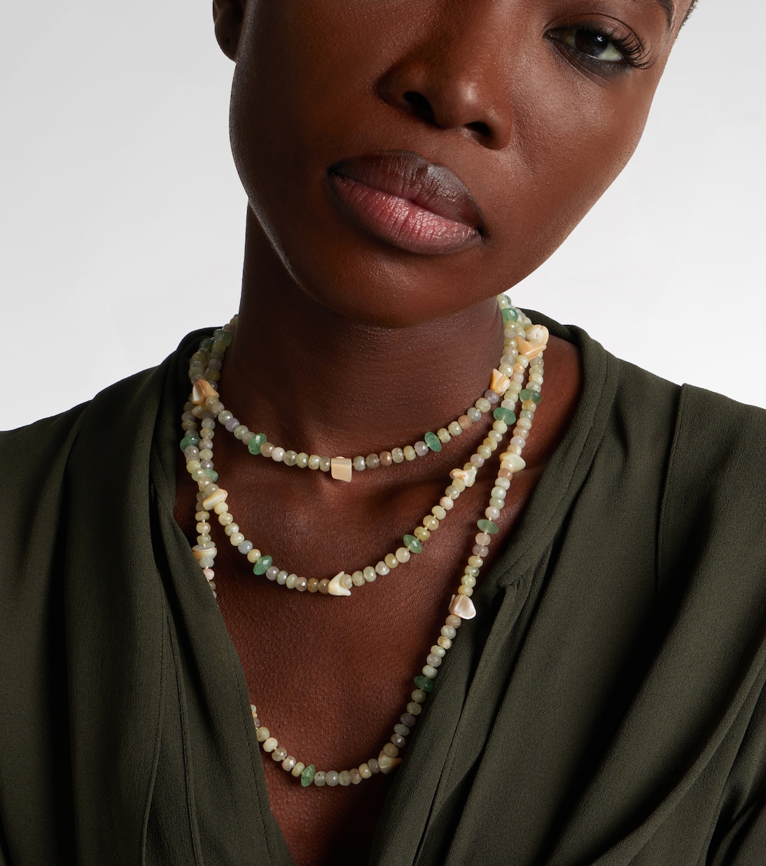 Beaded necklace with gemstones | Ileana Makri