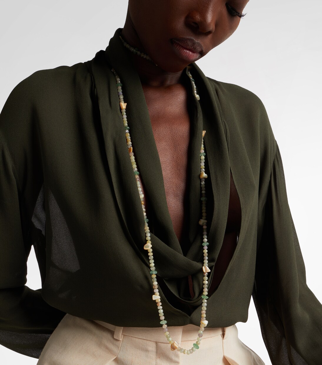 Beaded necklace with gemstones | Ileana Makri
