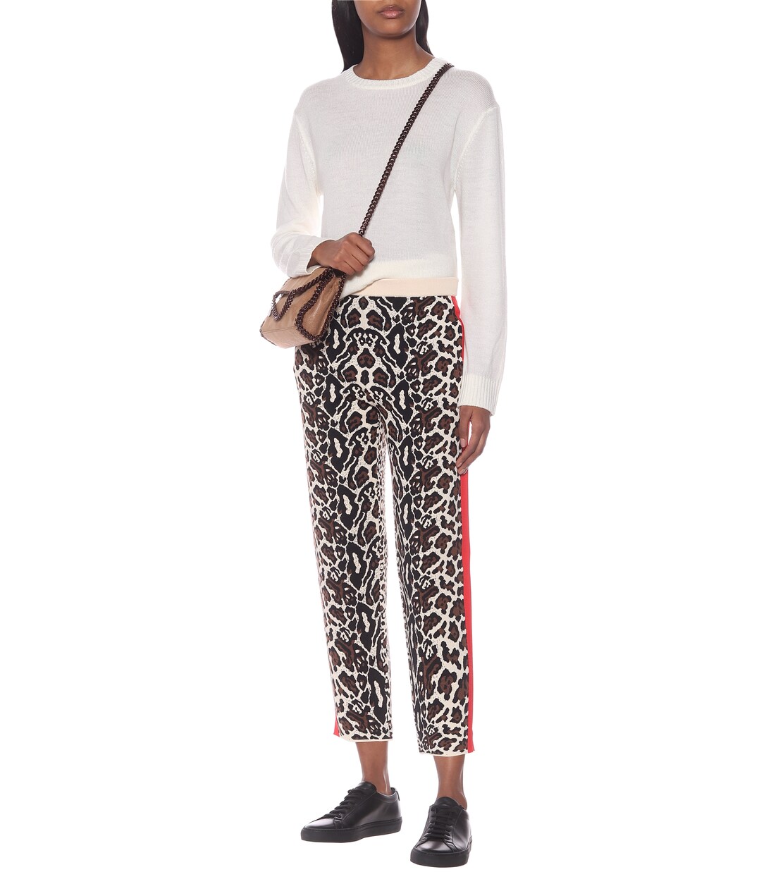 Cropped intarsia knit trackpants | Stella McCartney