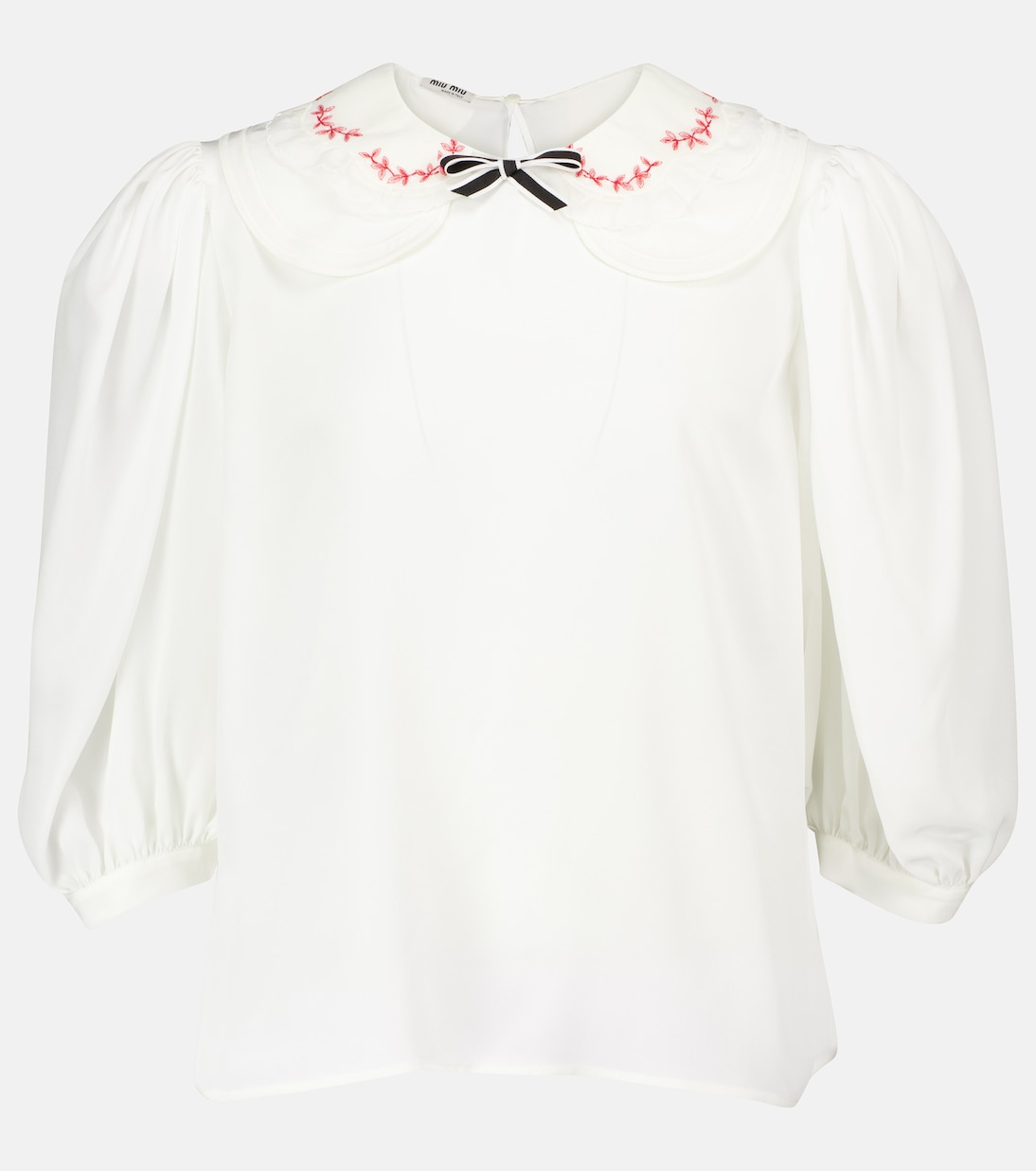 Blusa in seta crêpe de chine | Miu Miu