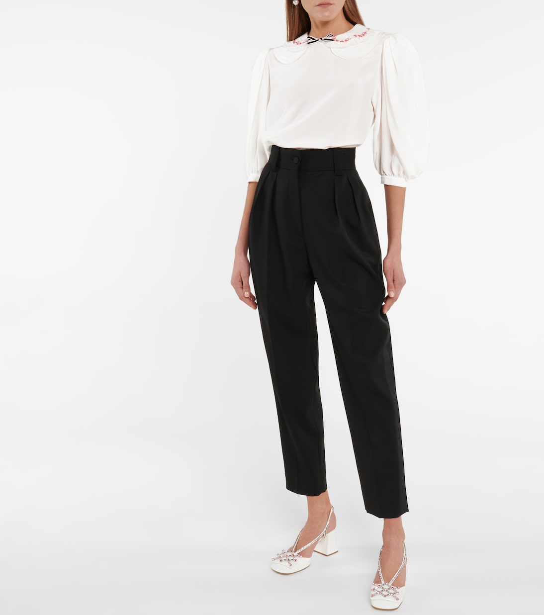 Blusa in seta crêpe de chine | Miu Miu