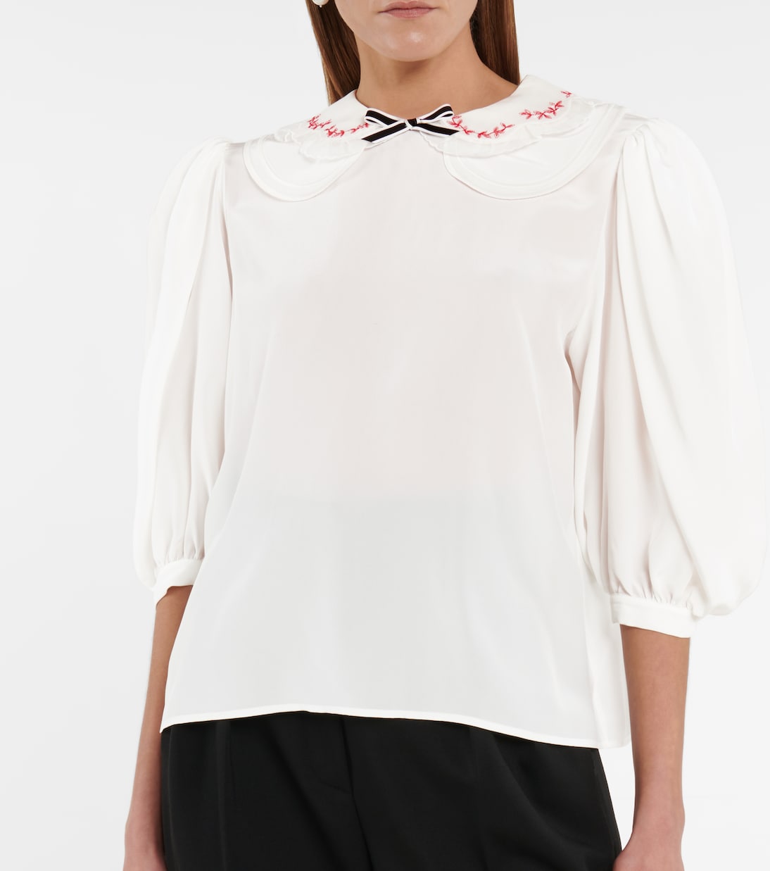 Blusa in seta crêpe de chine | Miu Miu