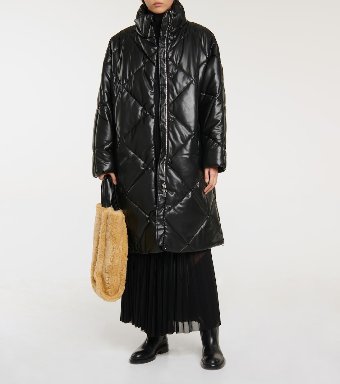 Anissa quilted faux leather coat | Stand Studio
