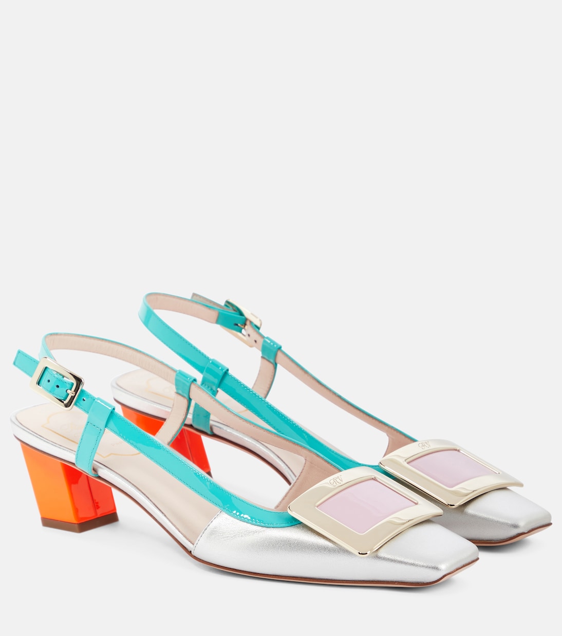 Belle Vivier 45 slingback pumps in multicoloured - Roger