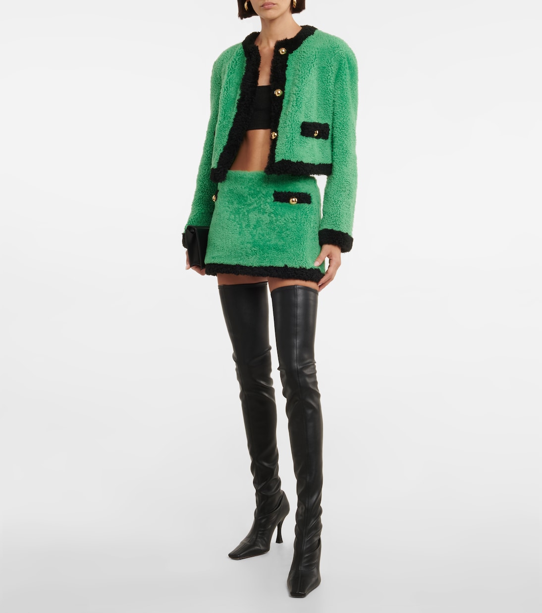 Minirock aus Shearling | Blancha