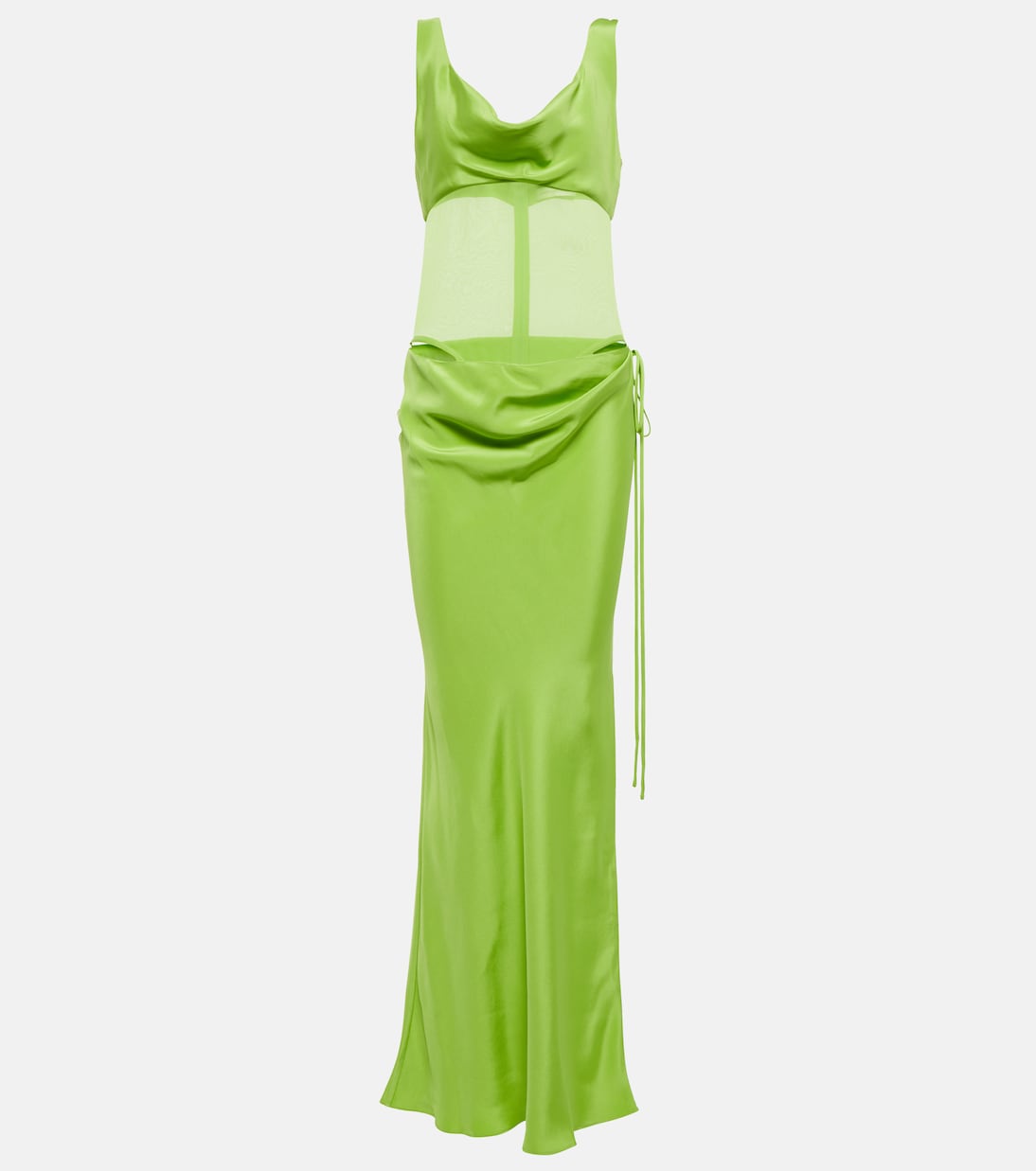 Sheer-detail silk satin gown | Christopher Esber