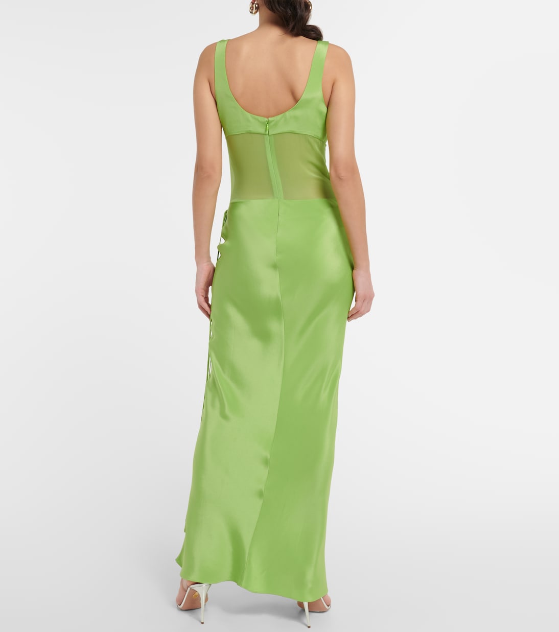 Sheer-detail silk satin gown | Christopher Esber