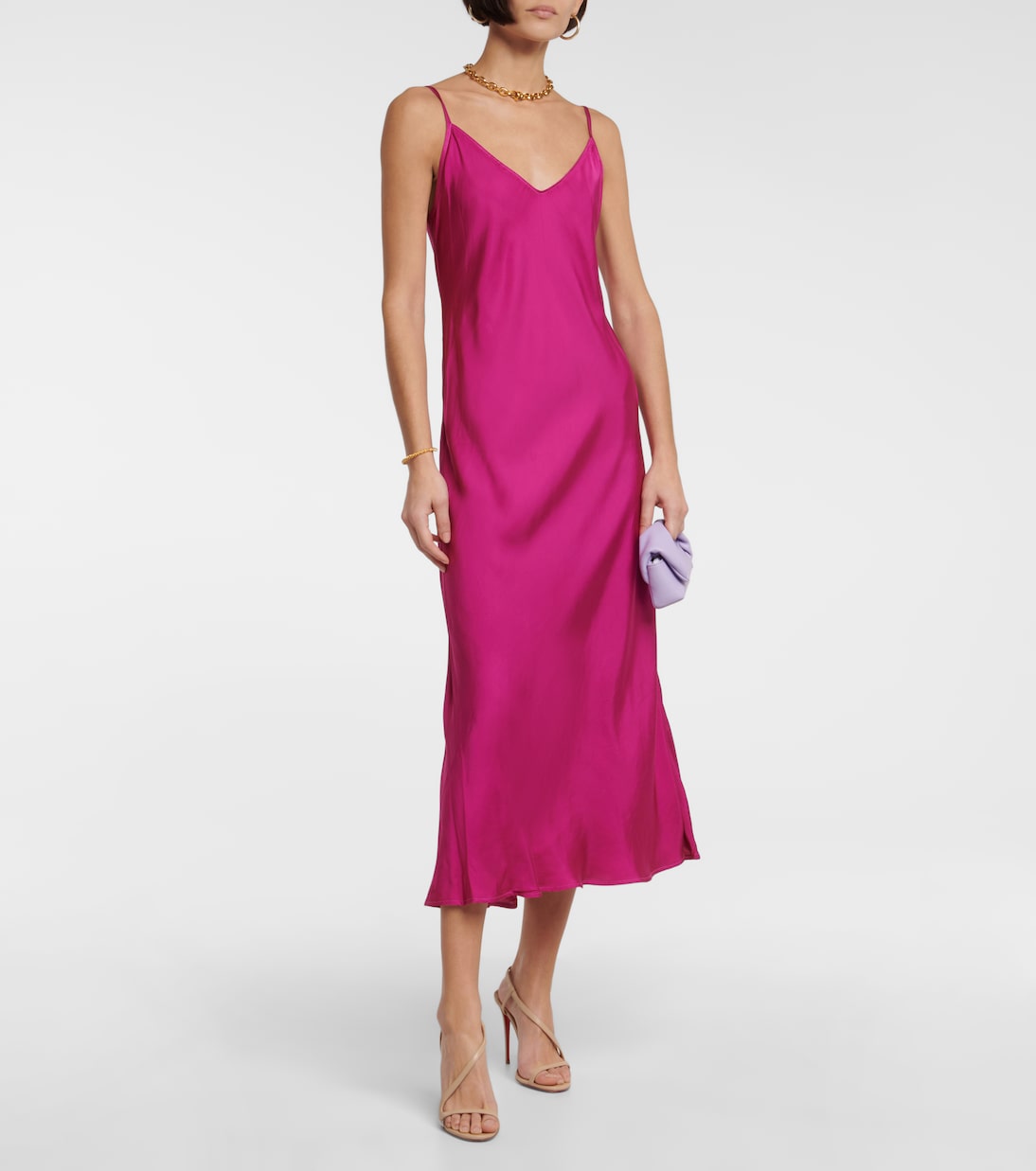 Poppy slip midi dress | Velvet