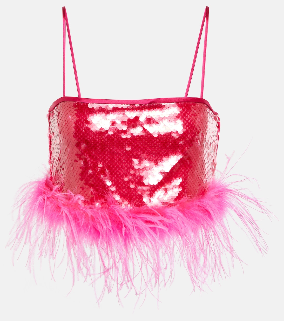 Sequined feather-trimmed crop top | Giuseppe di Morabito