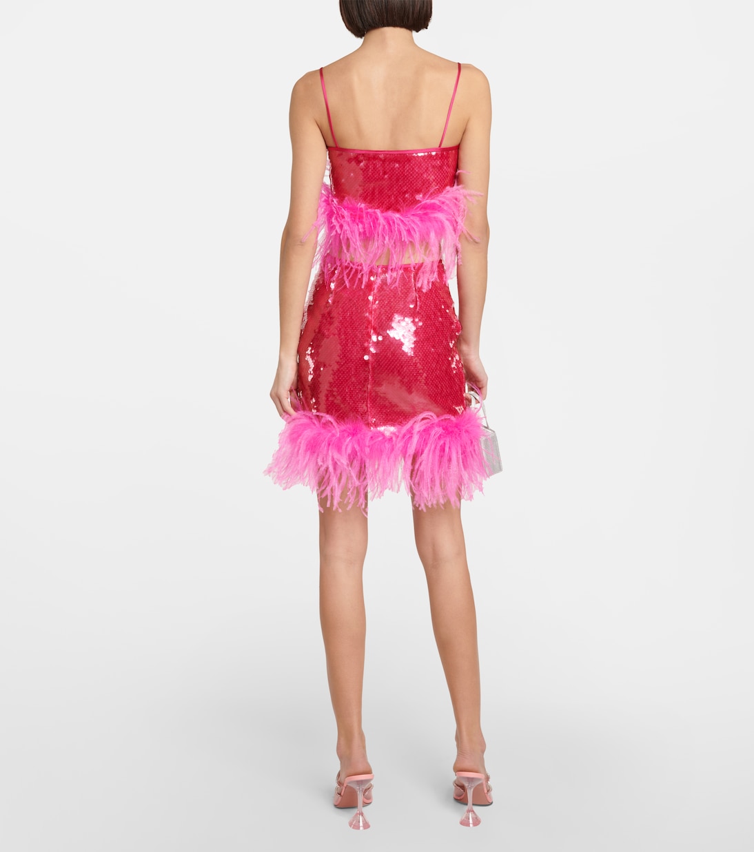Sequined feather-trimmed crop top | Giuseppe di Morabito