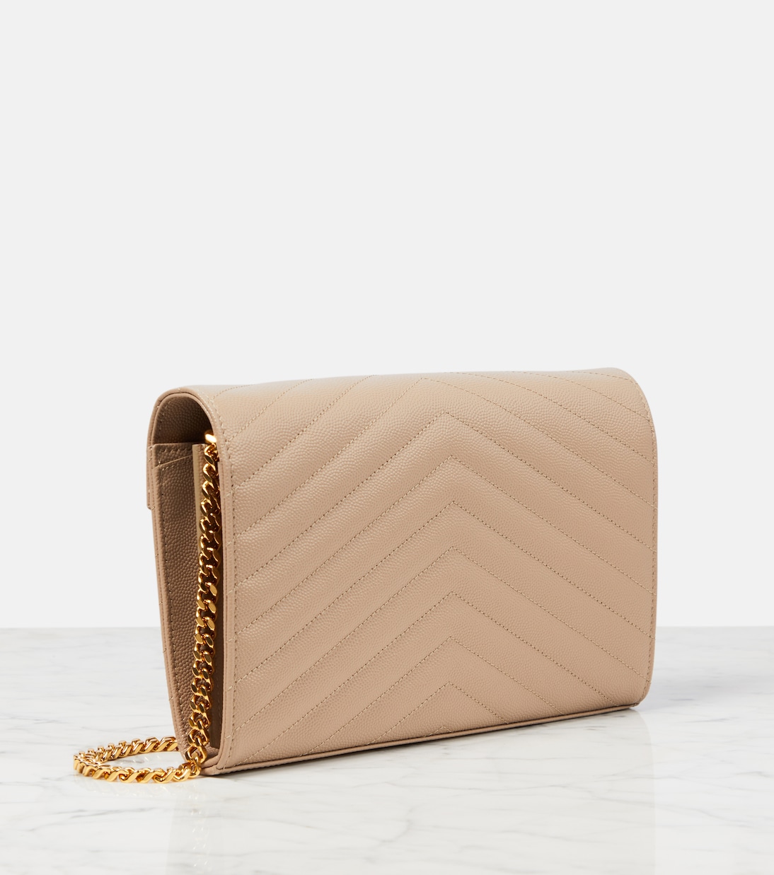 Cassandre matelassé leather wallet on chain | Saint Laurent