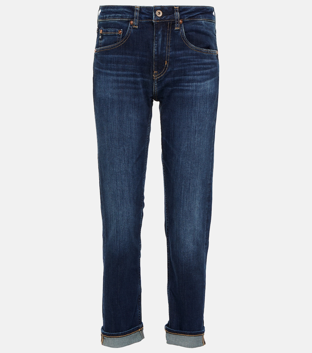 Jean slim Girlfriend à taille mi-haute | AG Jeans