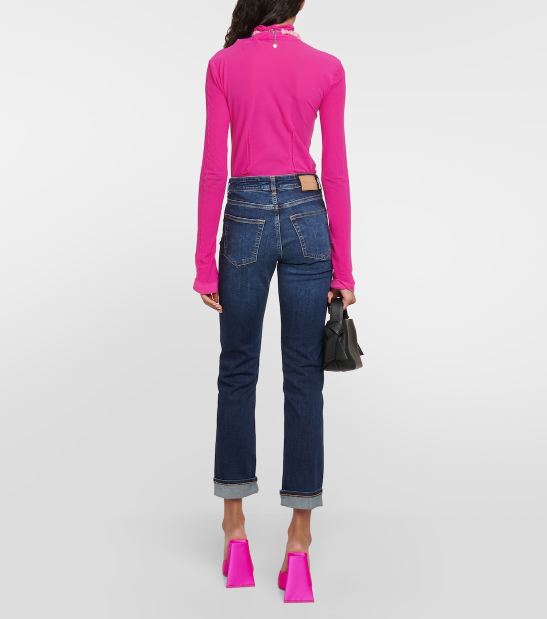 Jean slim Girlfriend à taille mi-haute | AG Jeans